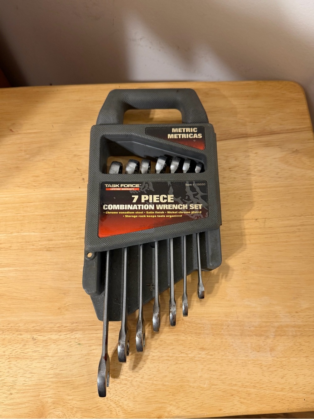7-Piece Metric Combination Wrench Set - Black/Gray